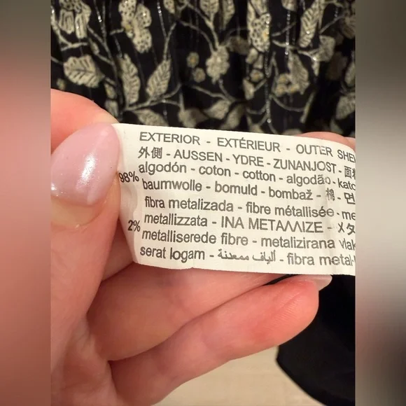 Zara Floral Metallic Printed Romper - Size Small - Picture 6 of 7